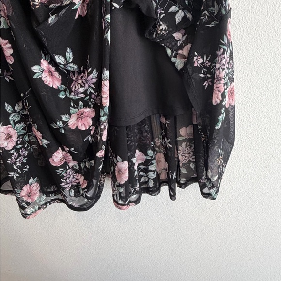 Torrid Black Floral Mesh Midi Dress size Large - Picture 8 of 14
